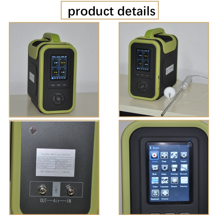 Skz1050d CE Marks Biogas Digester Co CO2 CH4 O2 4 in 1 Multi-Gas Test Meter Detector